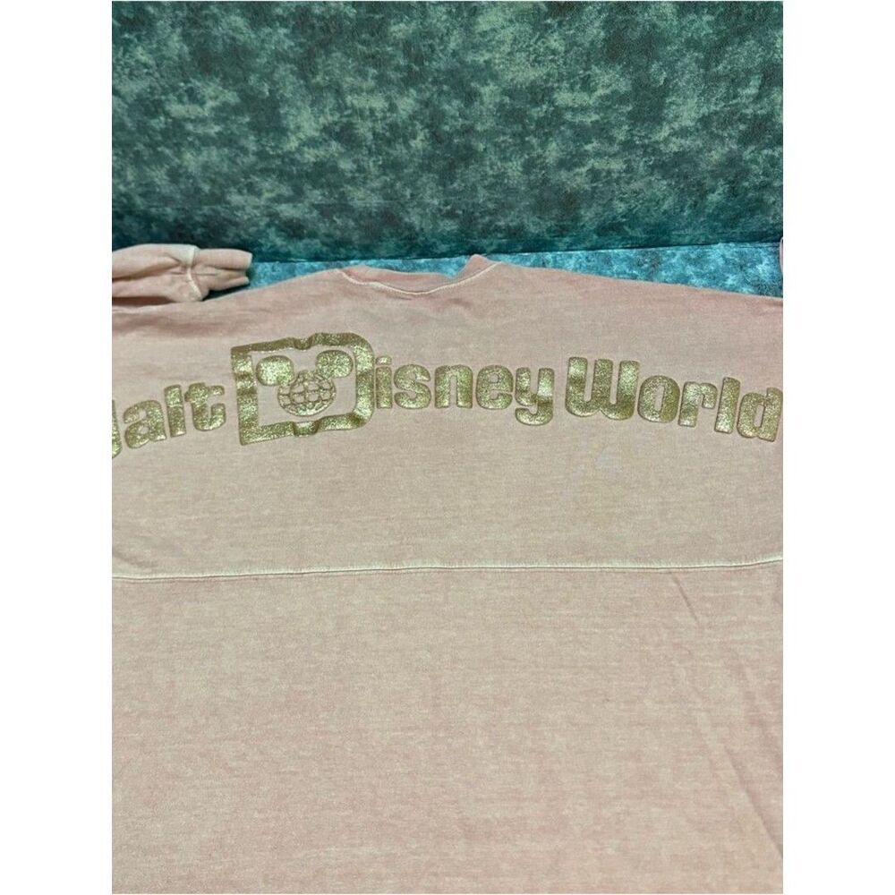 Disney Spirit Women’s Crewneck Sweatshirt in Beige with Gold Embroidered Logo - Picture 8 of 9